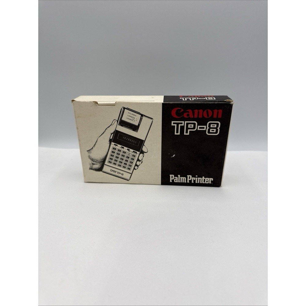Vintage Canon TP-8 Pocket Printer Calculator Adding Machine Original Box, Works!
